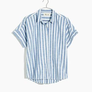 Madewell Cropped Button-Down Shirt in Stripe